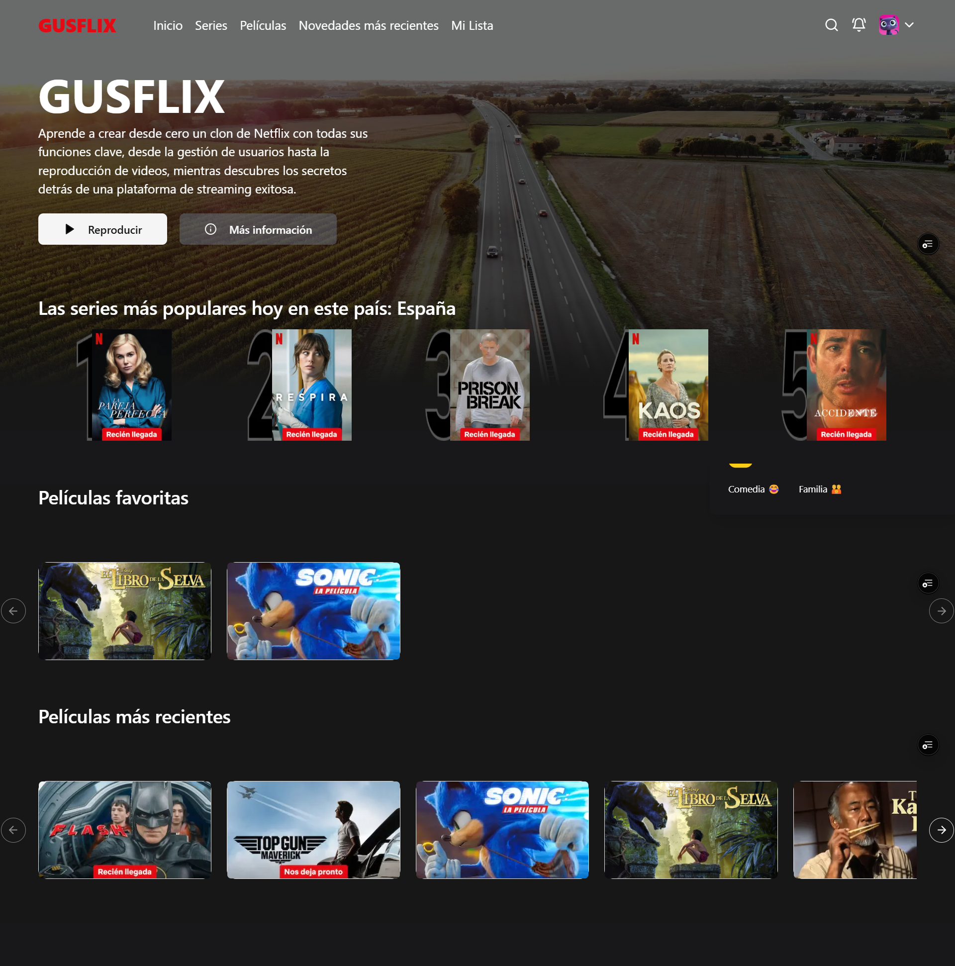 GusFlix Clone project image